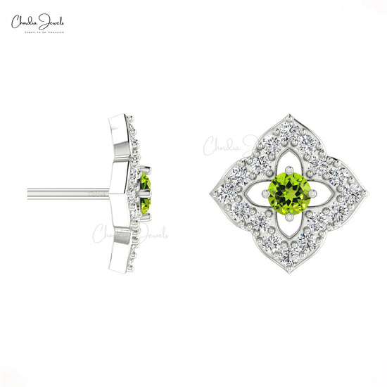 Green Peridot Gemstone Earrings