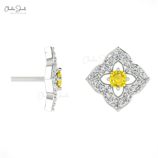 Natural Yellow Sapphire Studs 