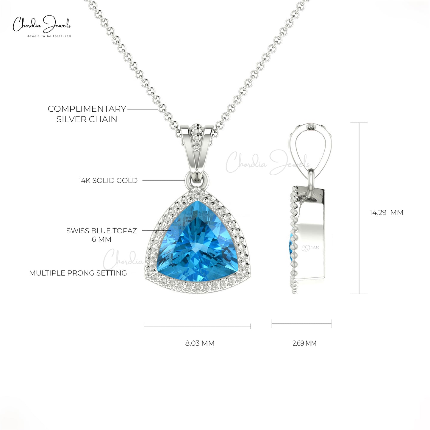 Shop Swiss Blue Topaz Pendant