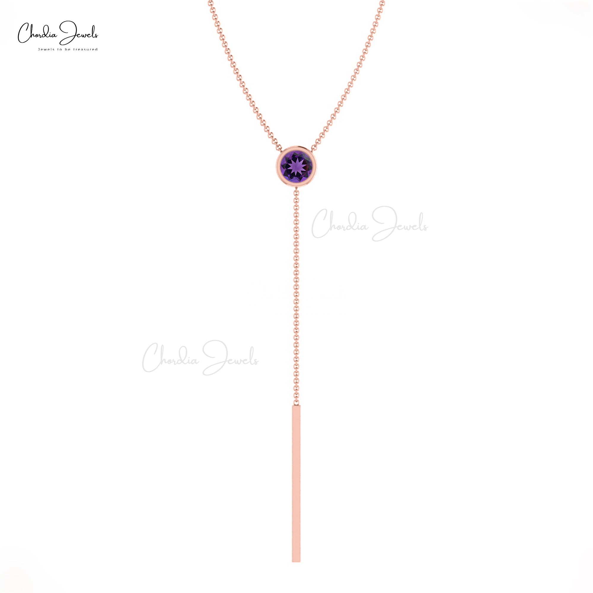 Shop 3.5mm Amethyst Necklace in 14k Real Gold | February