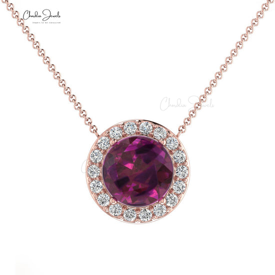 Garnet Halo Necklace