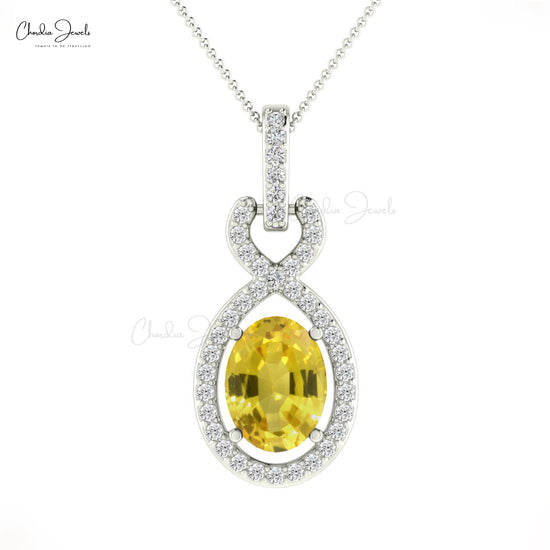 Natural Yellow Sapphire Pendant