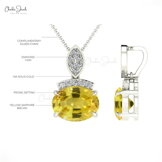 Yellow Sapphire Dainty Pendant