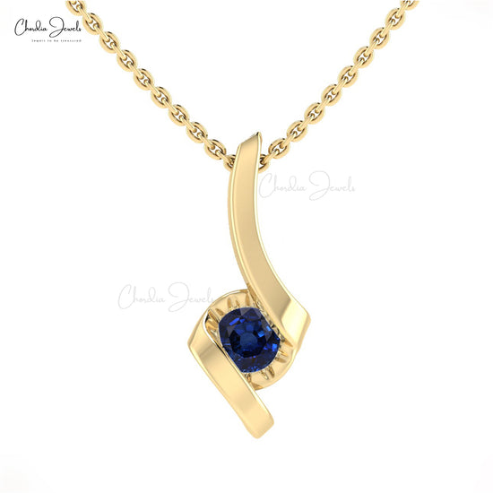 Natural Sapphire Solitaire Pendant