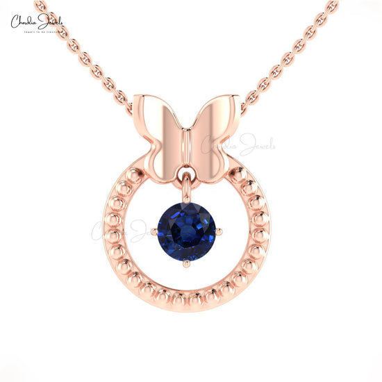 Round Gemstone Solitaire Pendant