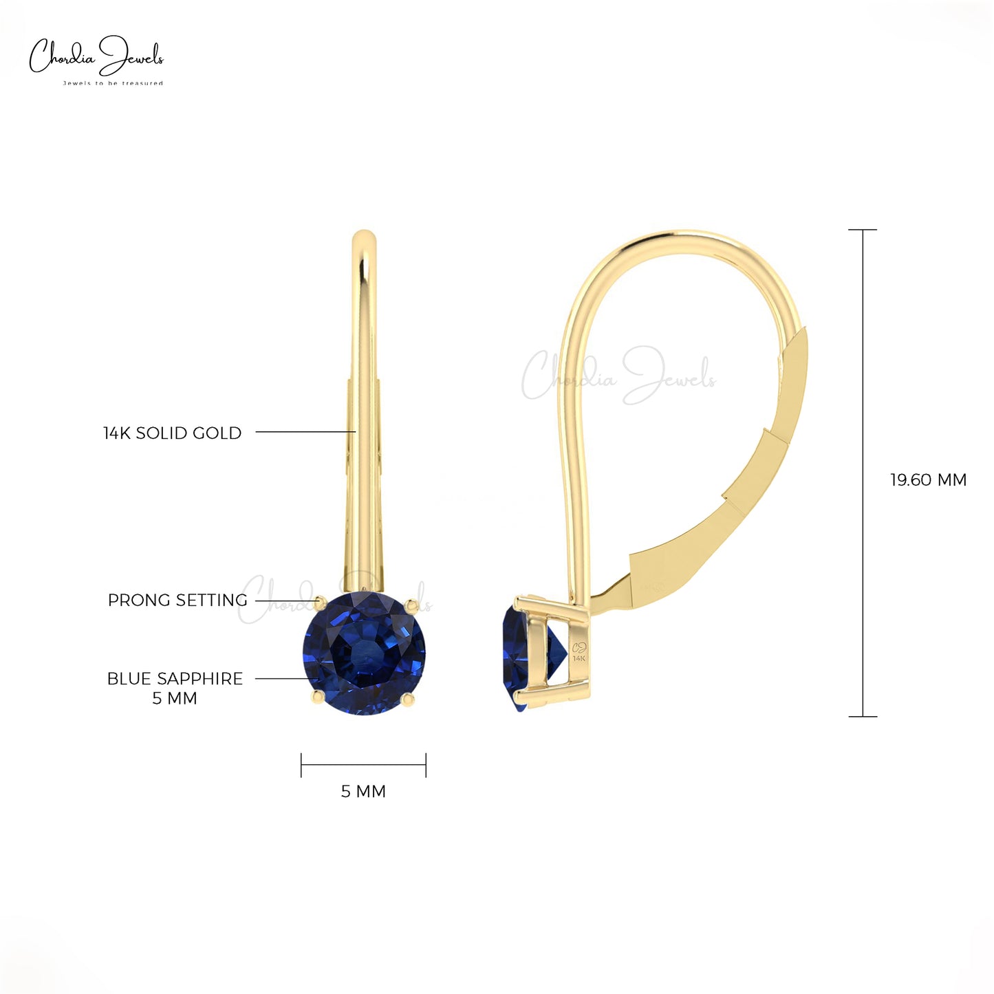 Round Sapphire Earrings