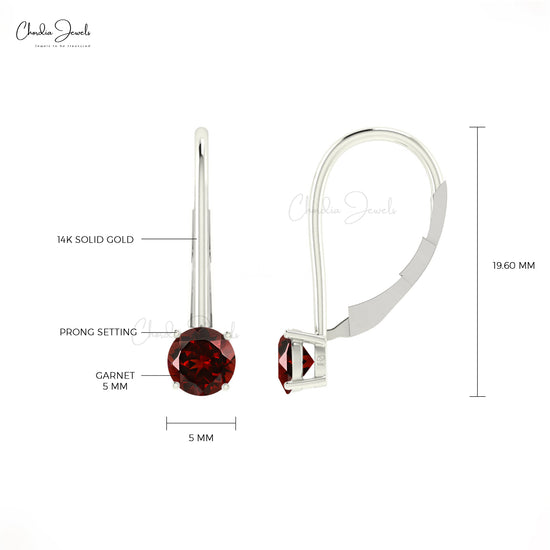 Red Garnet Earrings For Gift