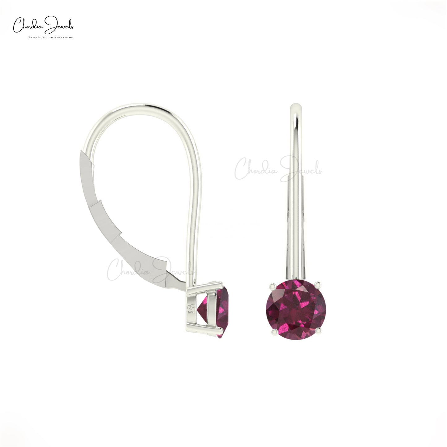 Rhodolite Garnet Gemstone Earrings