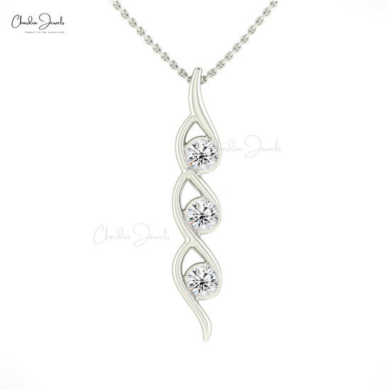 3 Stone Diamond Pendant