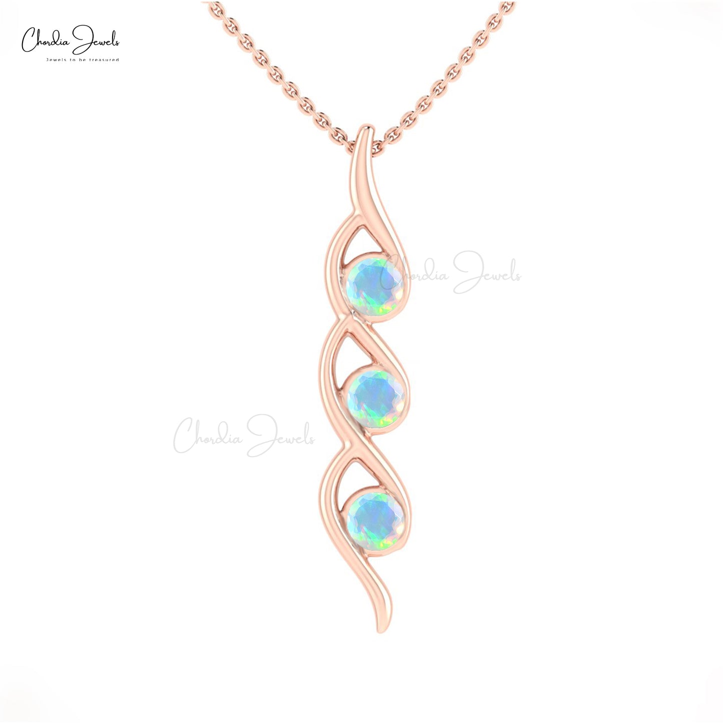 Opal Three Stone Pendant