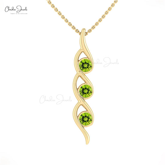 Round Cut Peridot Pendant