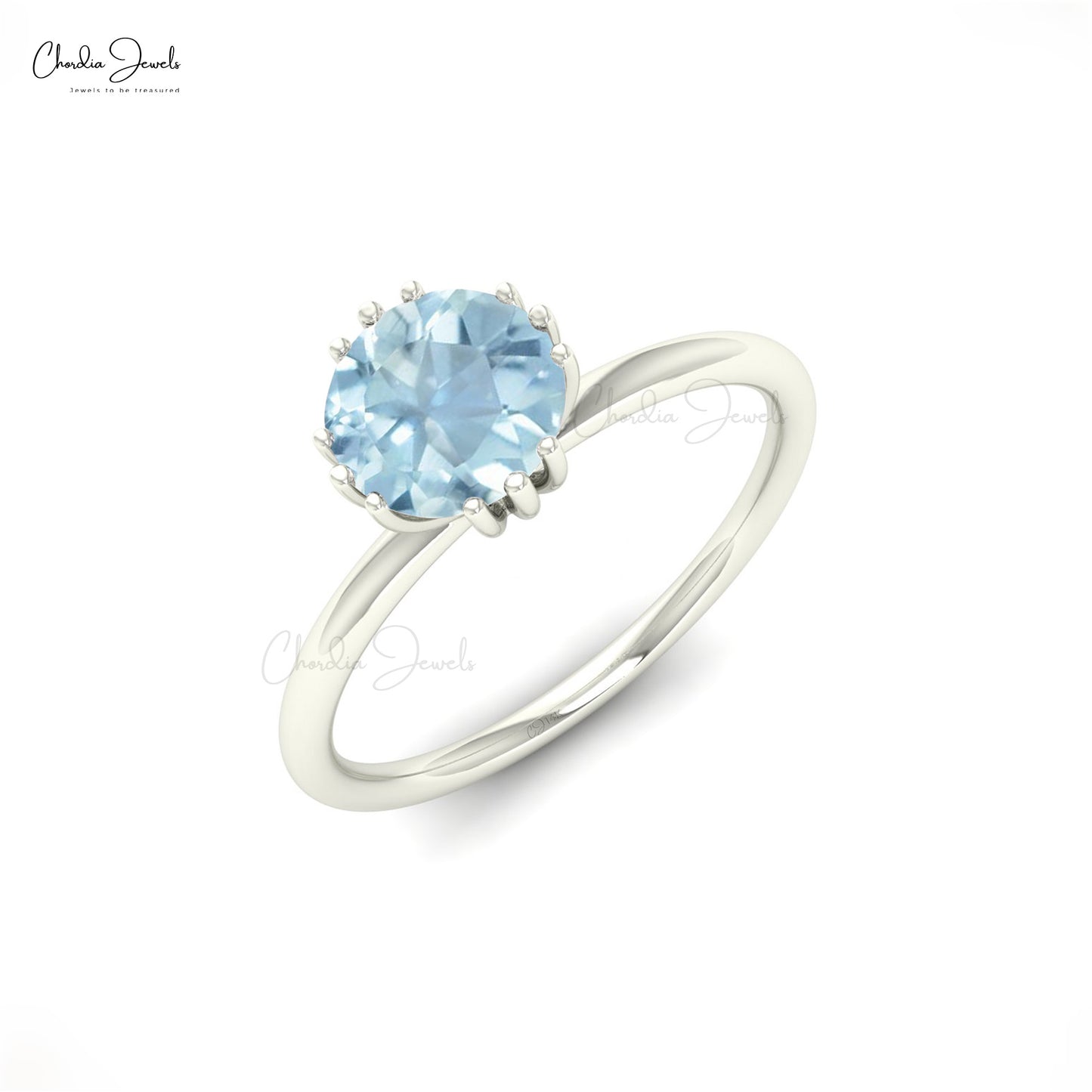 Round Aquamarine Ring