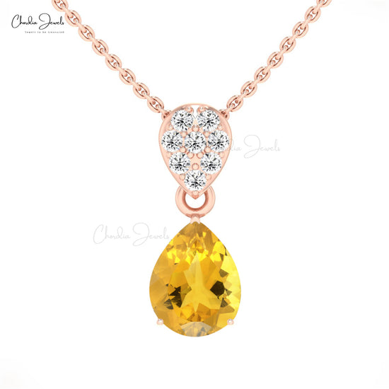 14k Solid Gold Fine Jewelry Pendant Necklace For Women