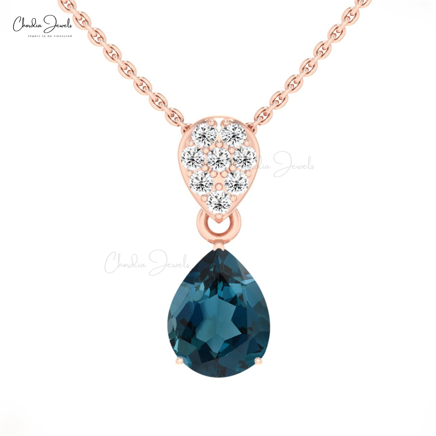 Pear Blue Topaz Pendant