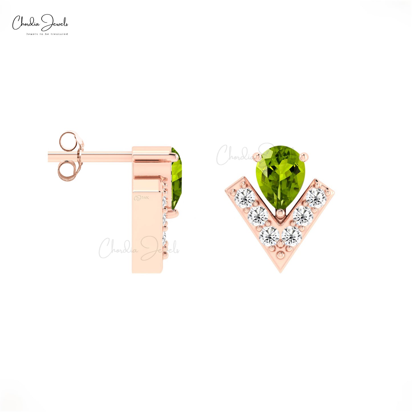 Peridot Gemstone Earrings For Bridsmaid