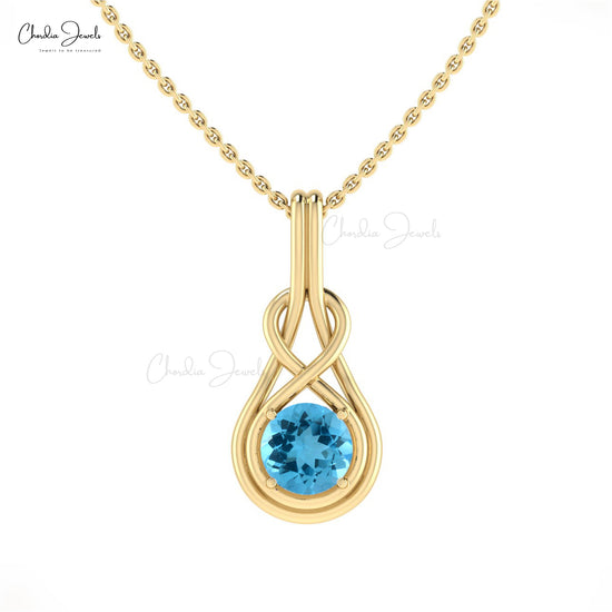 Swiss Blue Topaz Pendant