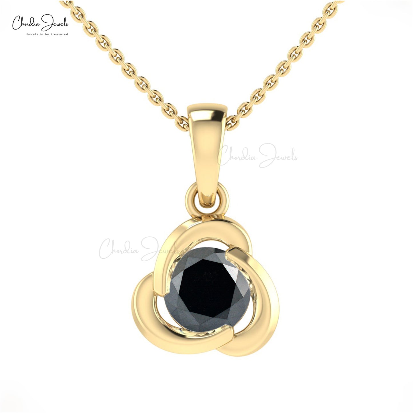 Black Diamond Solitaire Pendant