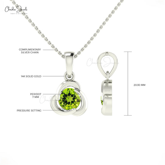 Green Gemstone Solitaire Pendant