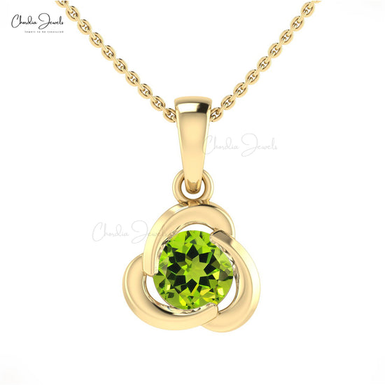 Round Cut Peridot Pendant