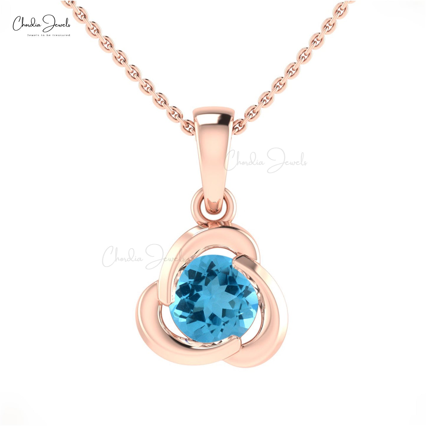 Swiss Blue Topaz Pendant