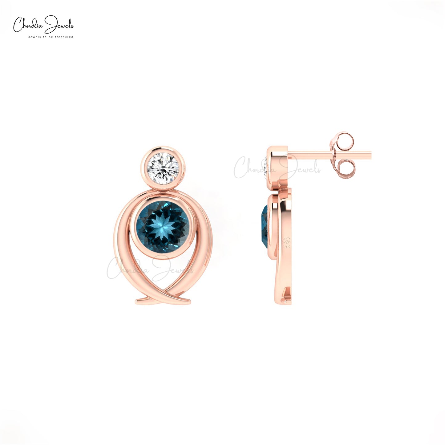 London Blue Topaz Studs