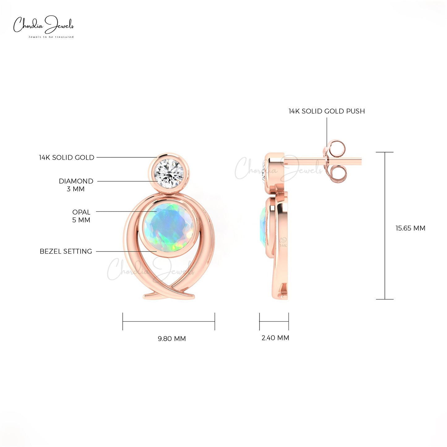 bezel setting earrings