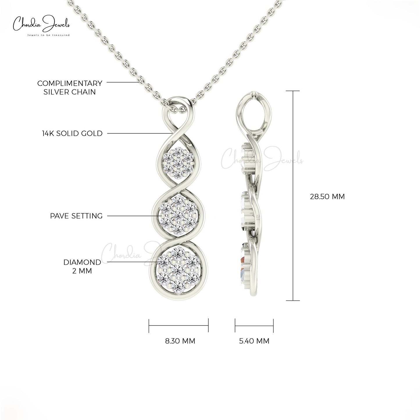 Diamond Cluster Pendant Necklace