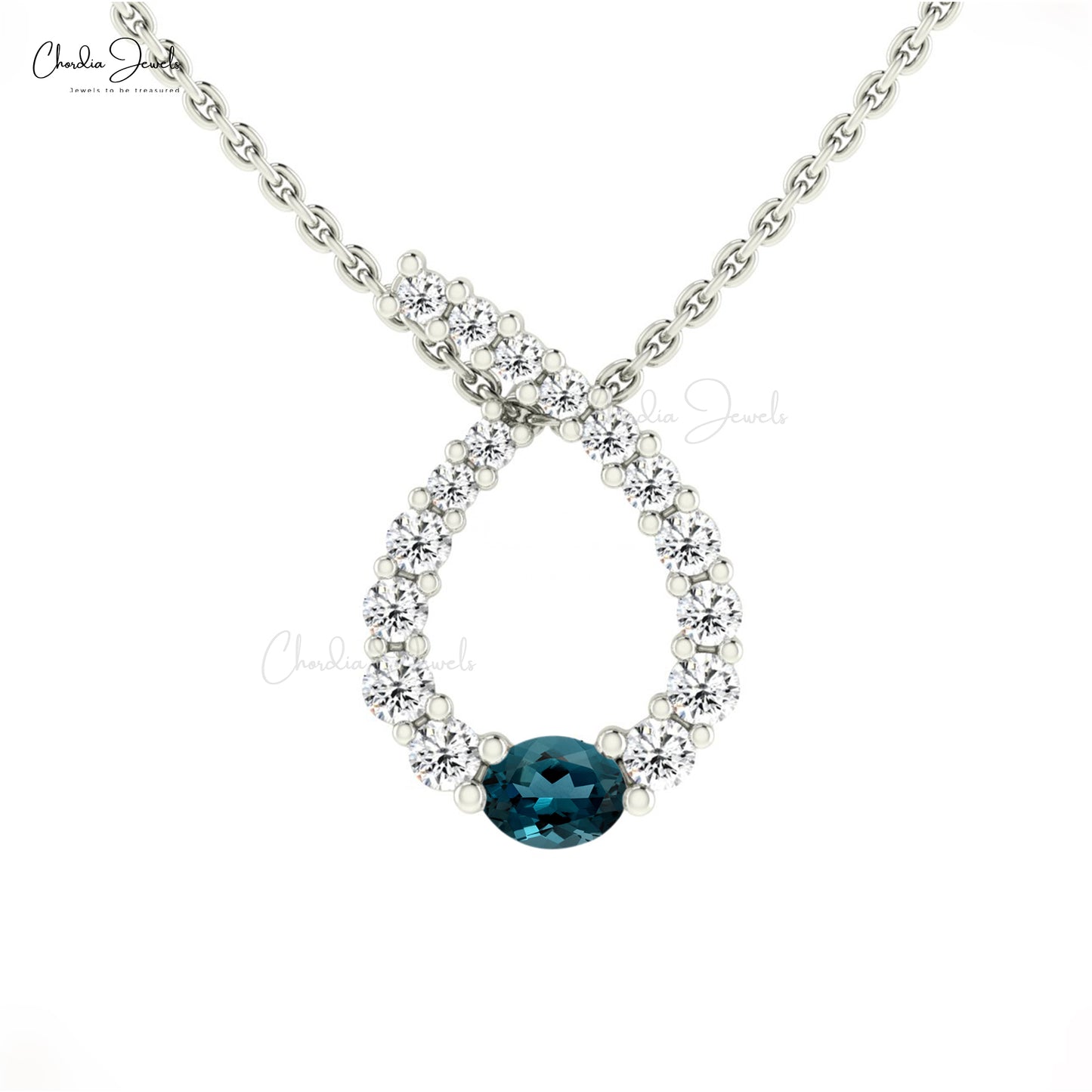 AAA Blue Topaz Pendant