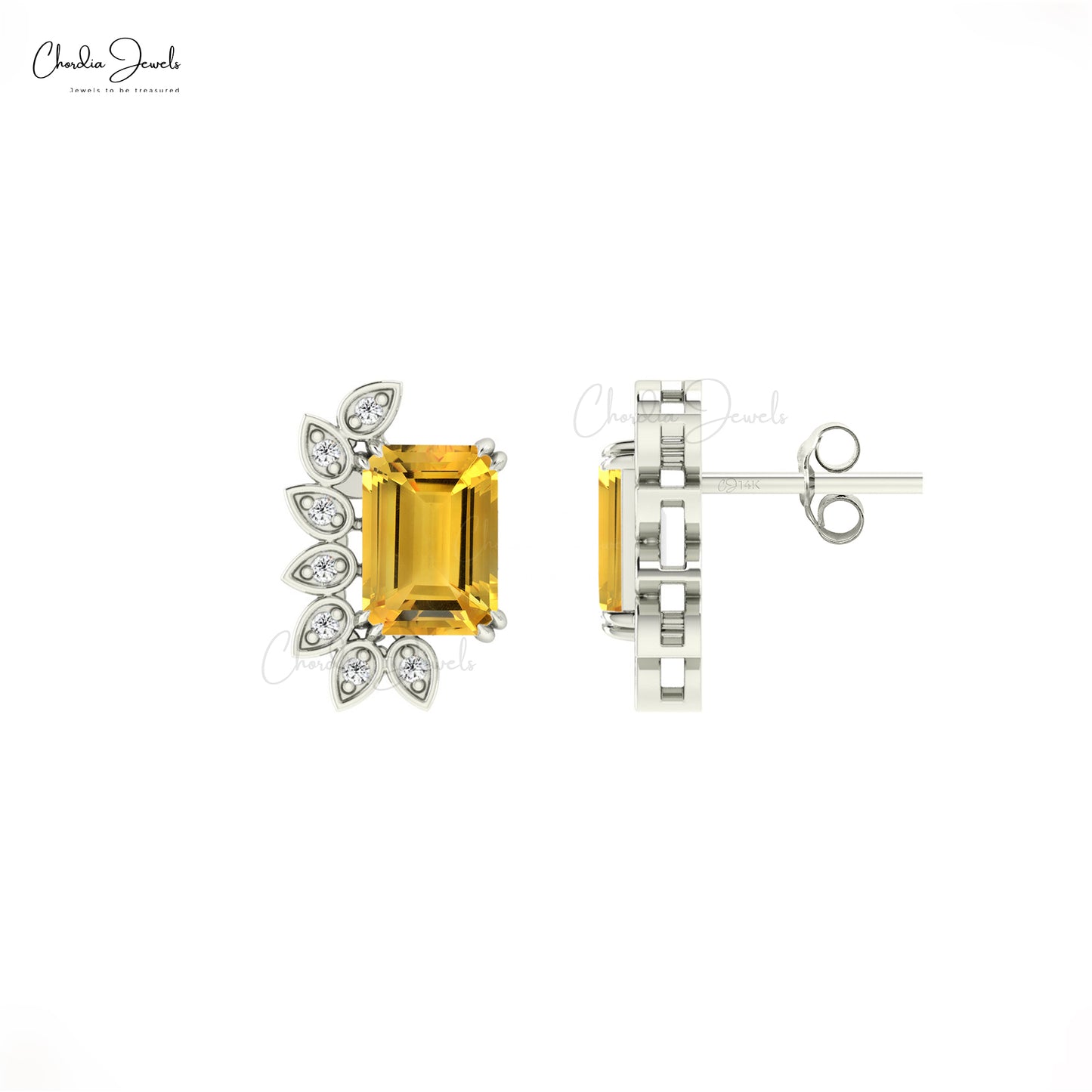 Citrine Gemstone Studs Earrings