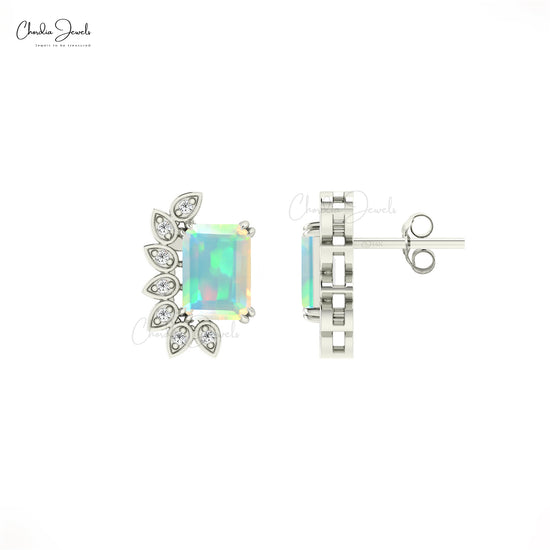 Emerald Cut Gemstone Earrings For Her