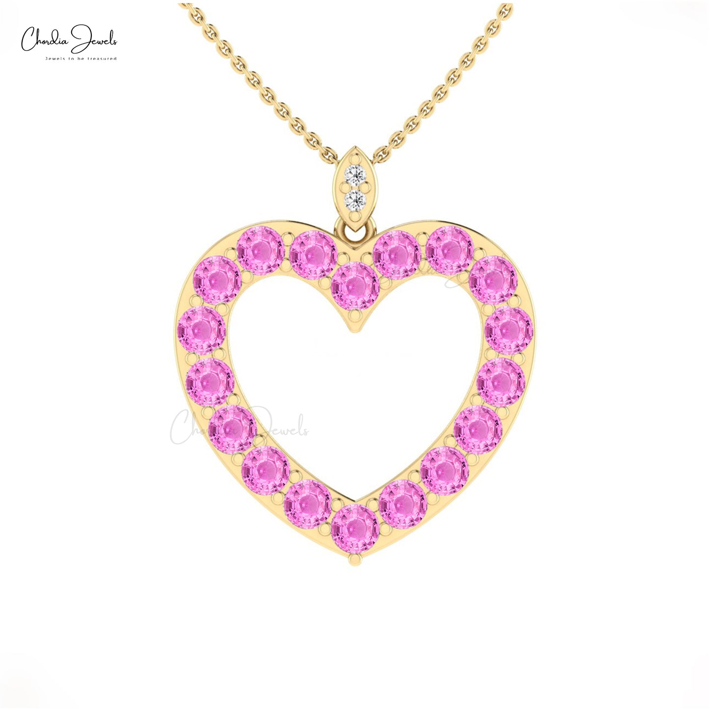 Pink Sapphire Heart Pendant