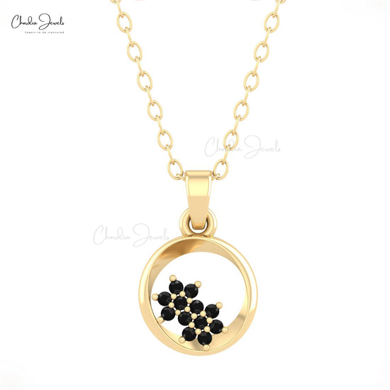 Round Cut Black Diamond Pendant