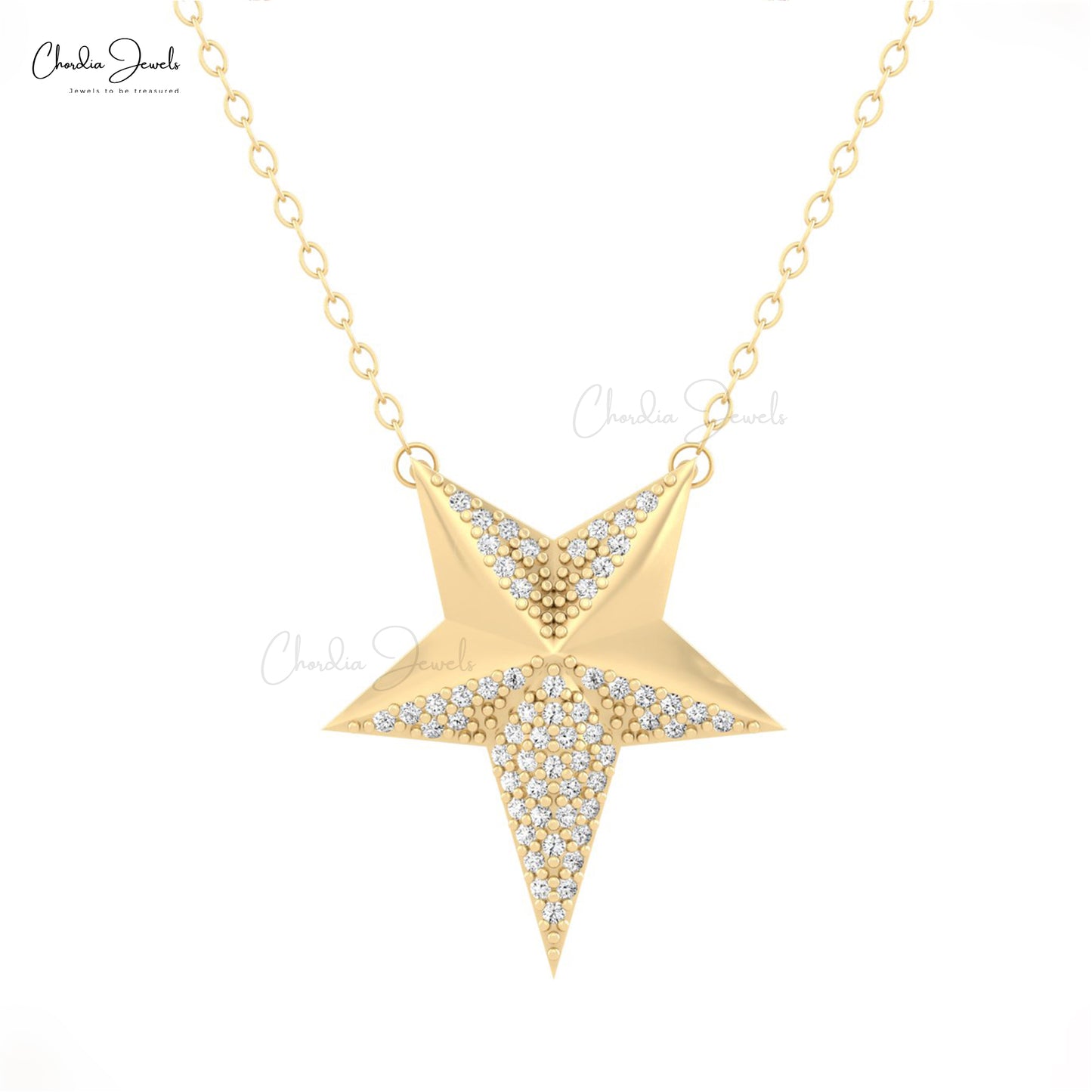 14k Solid Gold Cluster Necklace 