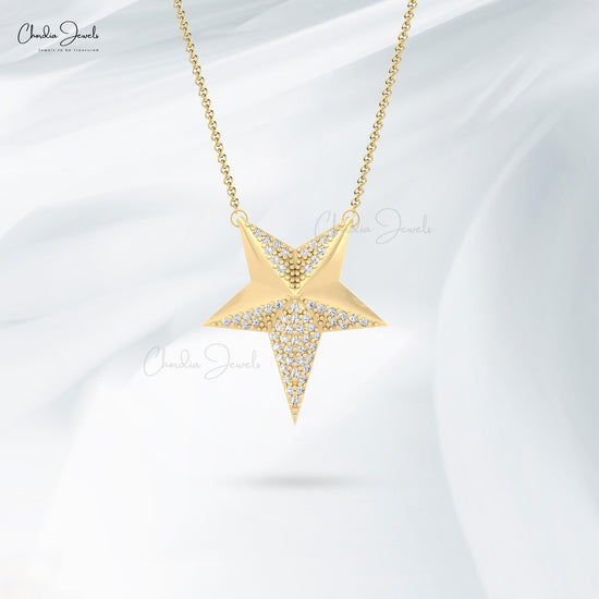 Diamond Small Star Necklace in 14k White Gold — Bradley's Jewelers