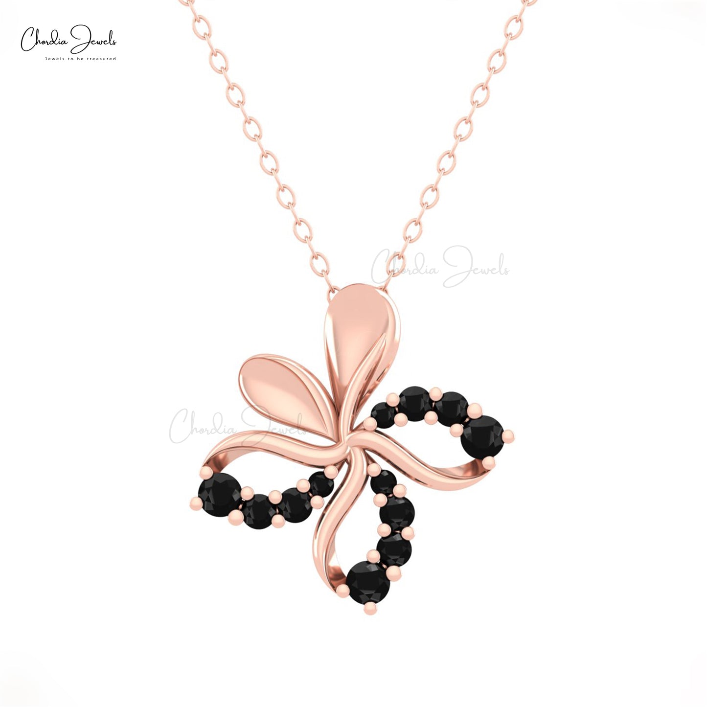 Black Diamond Floral Pendant