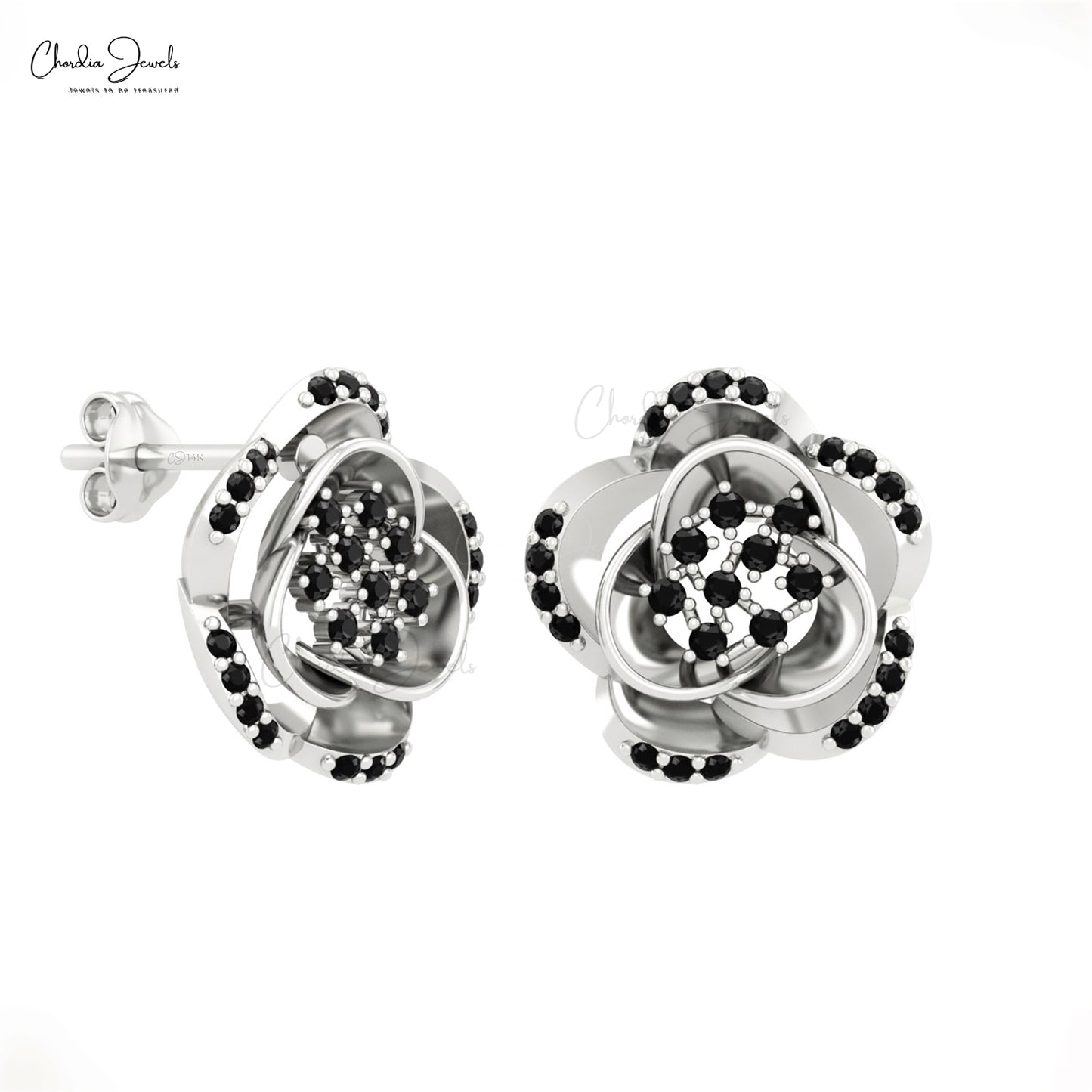 Natural Black Diamond Stud Earrings