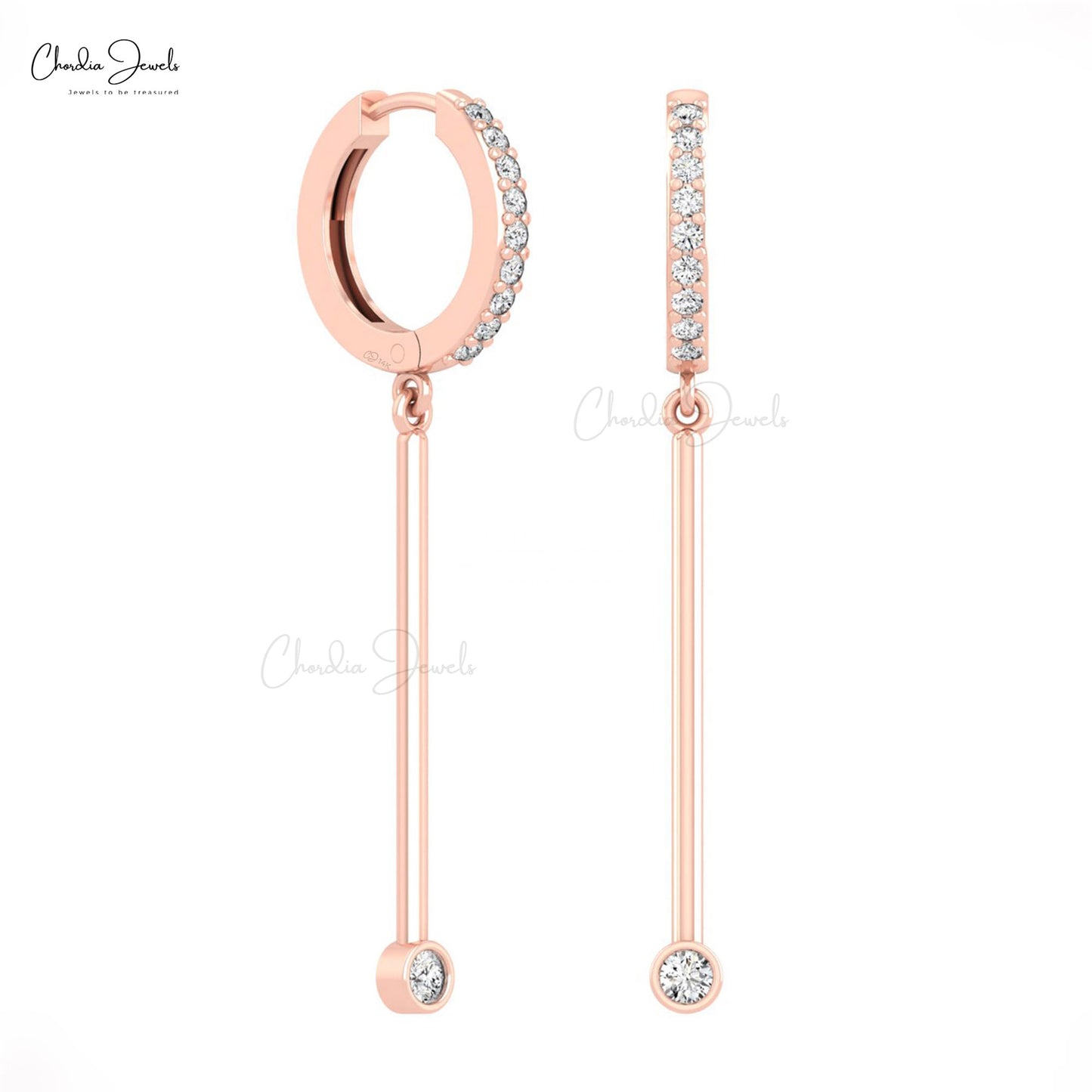 bezel set diamond studs