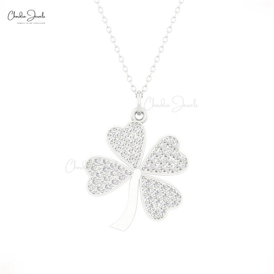 White Diamond Clover Pendant