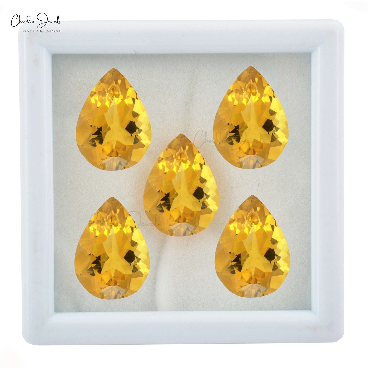 13x9MM Citrine Pear Cut Faceted Semi Precious Gemstone for Rings, 1 Piece