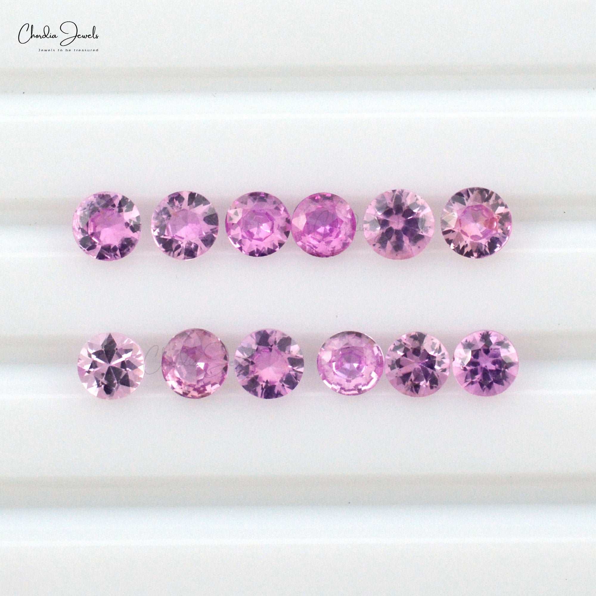 5 MM Pink Sapphire Round. Diamond Cut. Hot Pink Gem. online Intense Pink Color. Sparkling Tiny Gem.