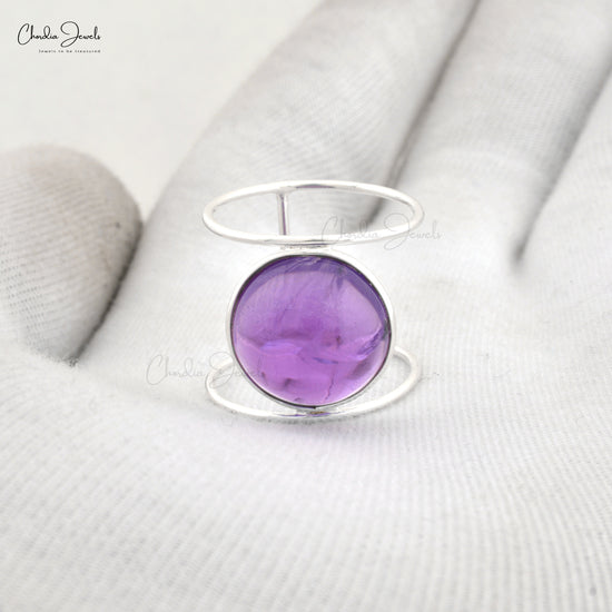 AAA Amethyst Solitaire Ring In 925 Sterling Silver February Birthstone Jewelry