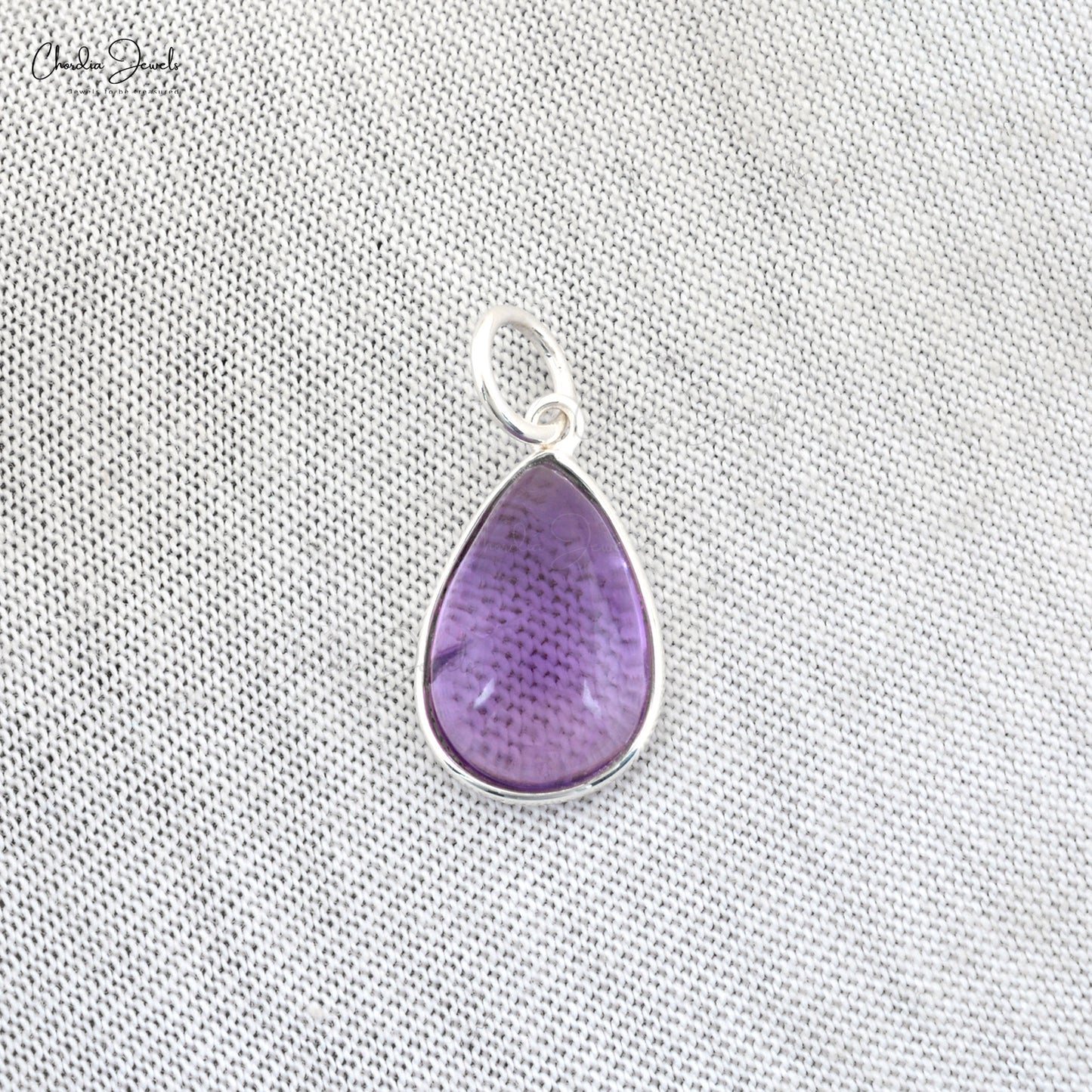 Tear Drop 14x9mm Amethyst Solitaire Pendant With 925 Sterling Silver Dangle Necklace