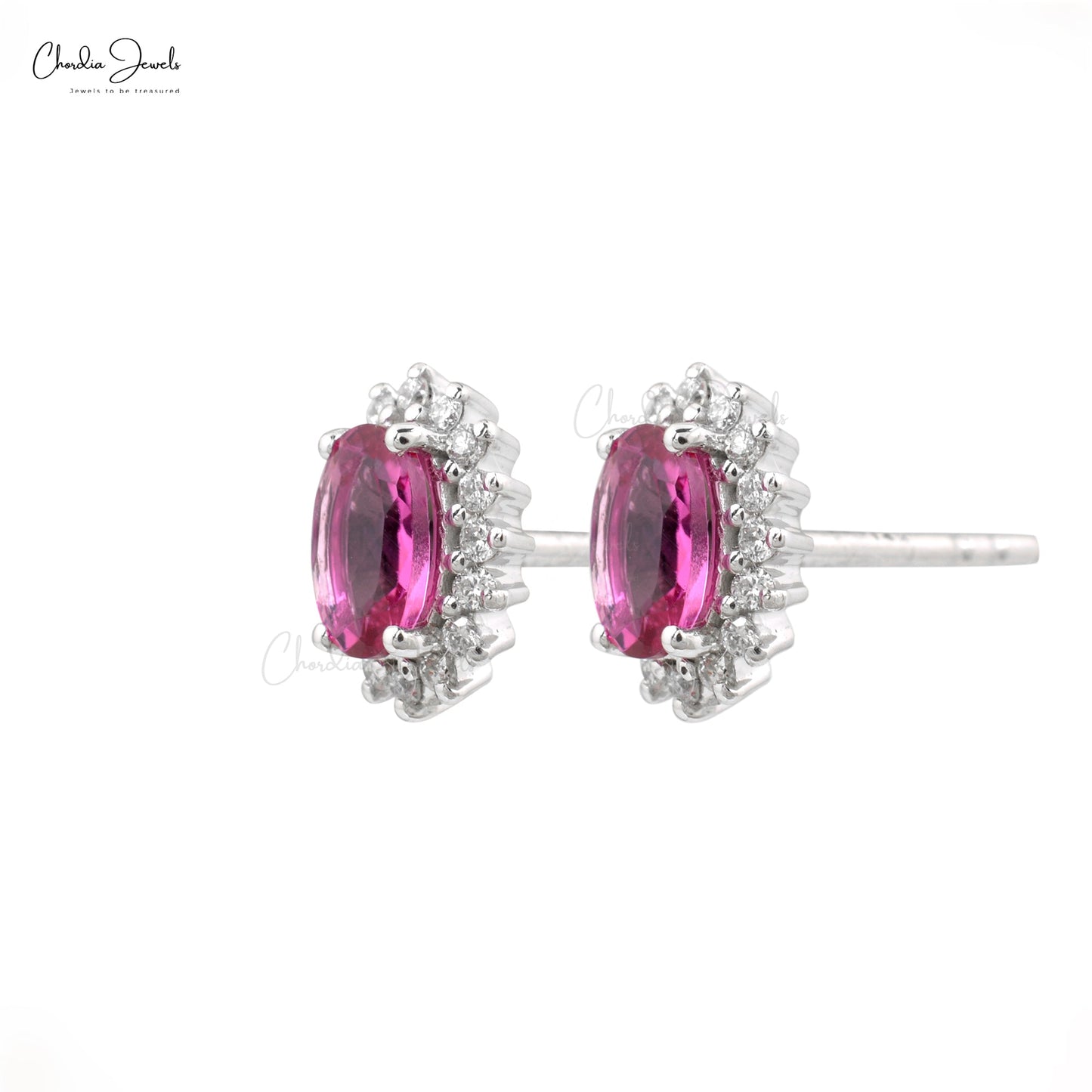 Tourmaline Halo studs Earrings