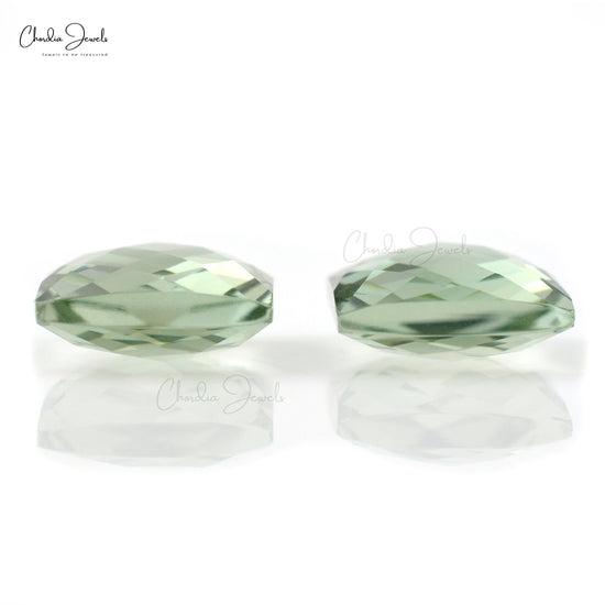 Square Briolette 8.67 Ct Brazilian Green Amethyst Wholesale Loose Stone Pair, 2 Piece