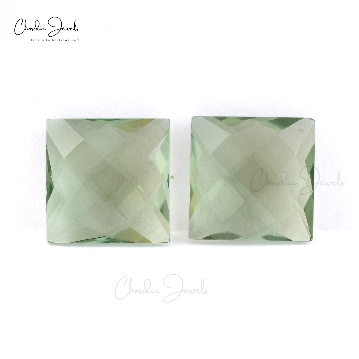 Square Briolette 8.67 Ct Brazilian Green Amethyst Wholesale Loose Stone Pair, 2 Piece