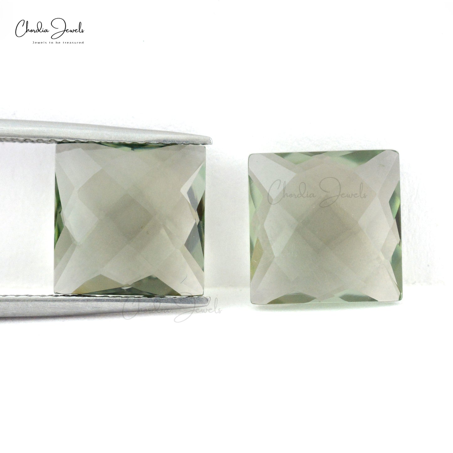 Square Briolette 8.67 Ct Brazilian Green Amethyst Wholesale Loose Stone Pair, 2 Piece