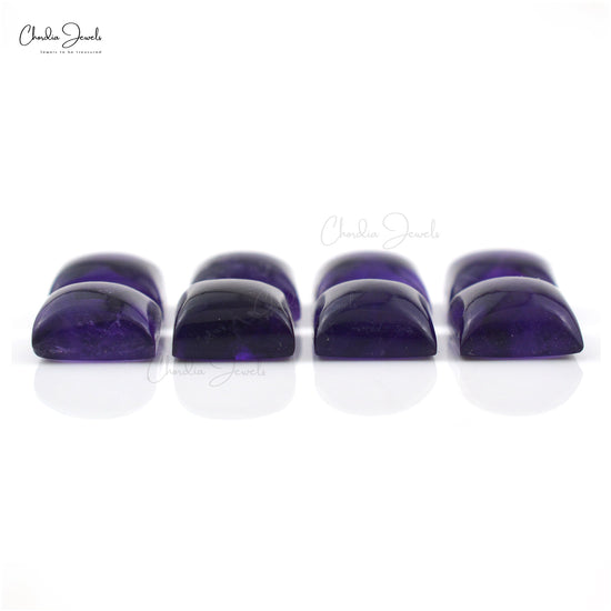 Square Cabochon 8mm Amethyst Semi Precious Loose Gemstone For Sale, 8 Piece