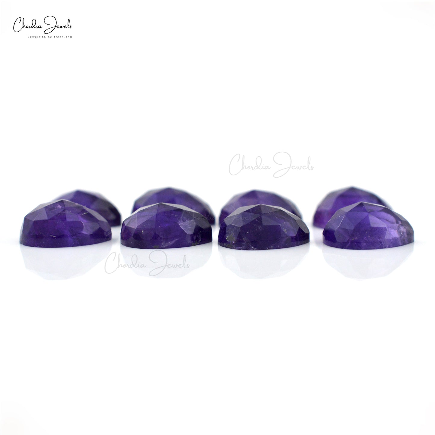 African Loose Stone 10x8mm Pear Cut Amethyst Faceted Gemstone for Sale, 8 Piece