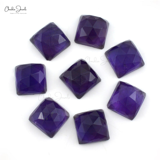 Natural Amethyst Square Cut 18.56Ct Loose Semi Gemstone Wholesale Lot For Sale, 8 Piece