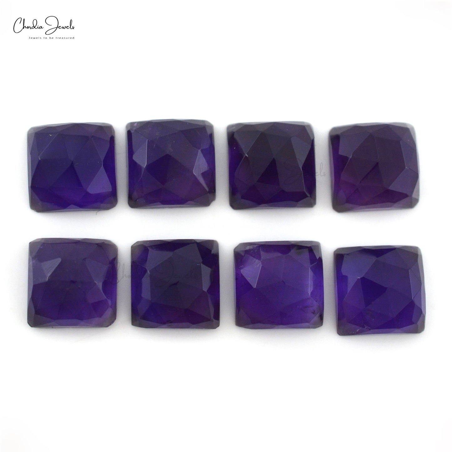 Natural Amethyst Square Cut 18.56Ct Loose Semi Gemstone Wholesale Lot For Sale, 8 Piece